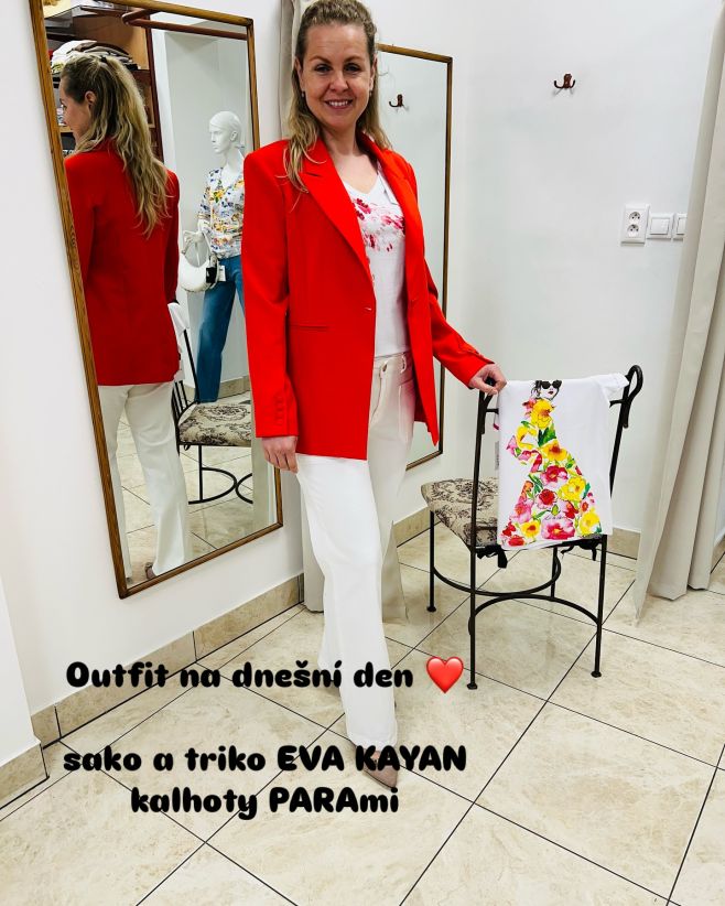 Outfit na dnešní den 🫶 sako a triko EVA KAYAN , džínové kalhoty PARAmi, RAFFAELLO ROSSI 🛍️přijďte vyzkoušet 🫶nebo...